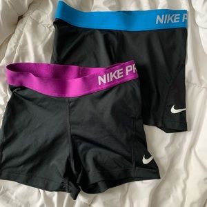 Bundle of 2 nike pro shorts!